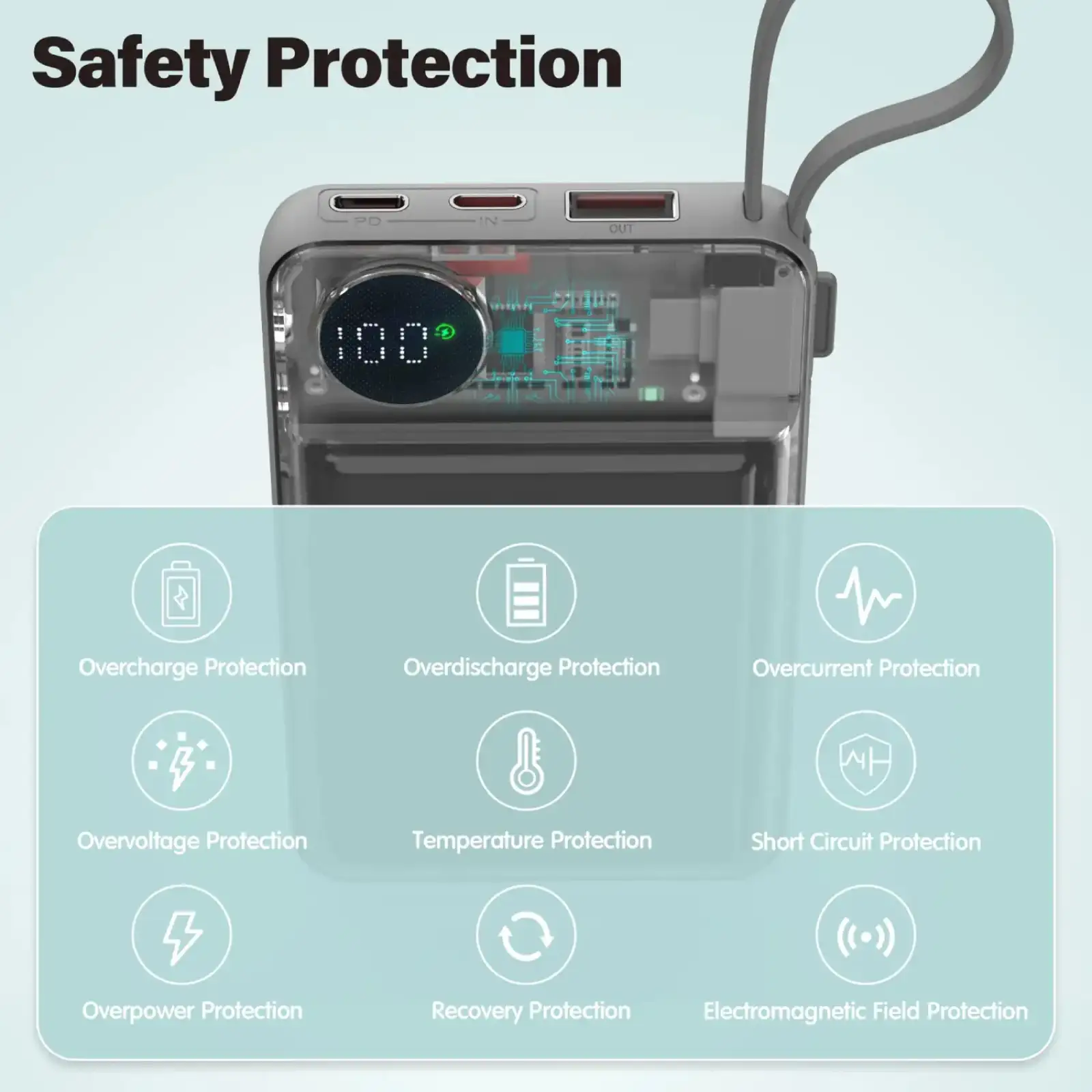 Зовнішній акумулятор Choetech Magnetic Wireless (B695-BK) UA