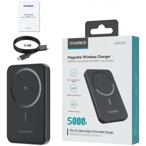 Внешний аккумулятор Choetech Magnetic Wireless Black (B709-CCBK) UA