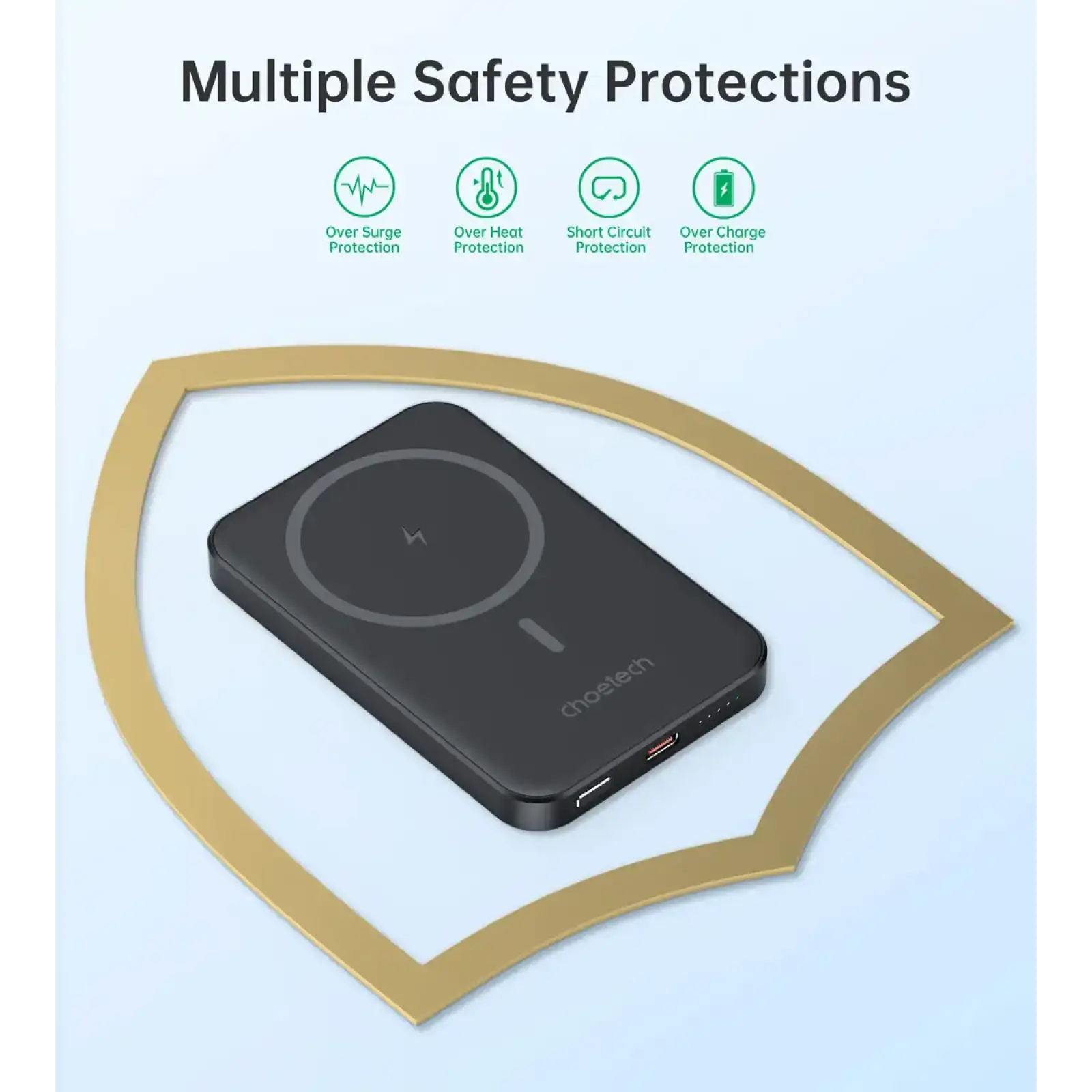 Внешний аккумулятор Choetech Magnetic Wireless Black (B709-CCBK) UA