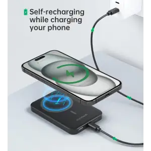 Внешний аккумулятор Choetech Magnetic Wireless Black (B709-CCBK) UA