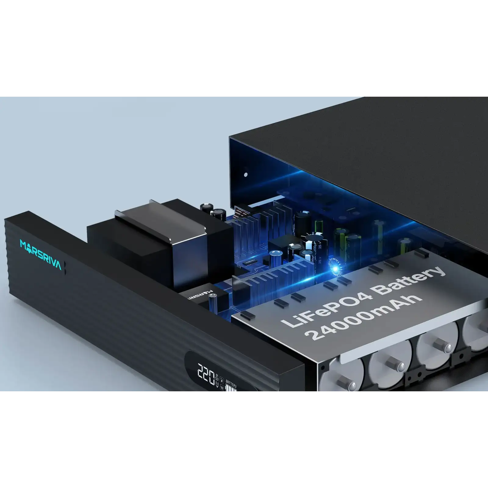 ДБЖ Marsriva DC Router UPS KP7 Pro 11xDC+USB+Gigabit PoE 9-12V 100W 24000Ah (76,8Wh) LiFePO4 (KP7Pro_MARSRIVA) UA