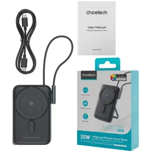 Зовнішній акумулятор Choetech Magnetic Wireless (B735-CCBK) UA