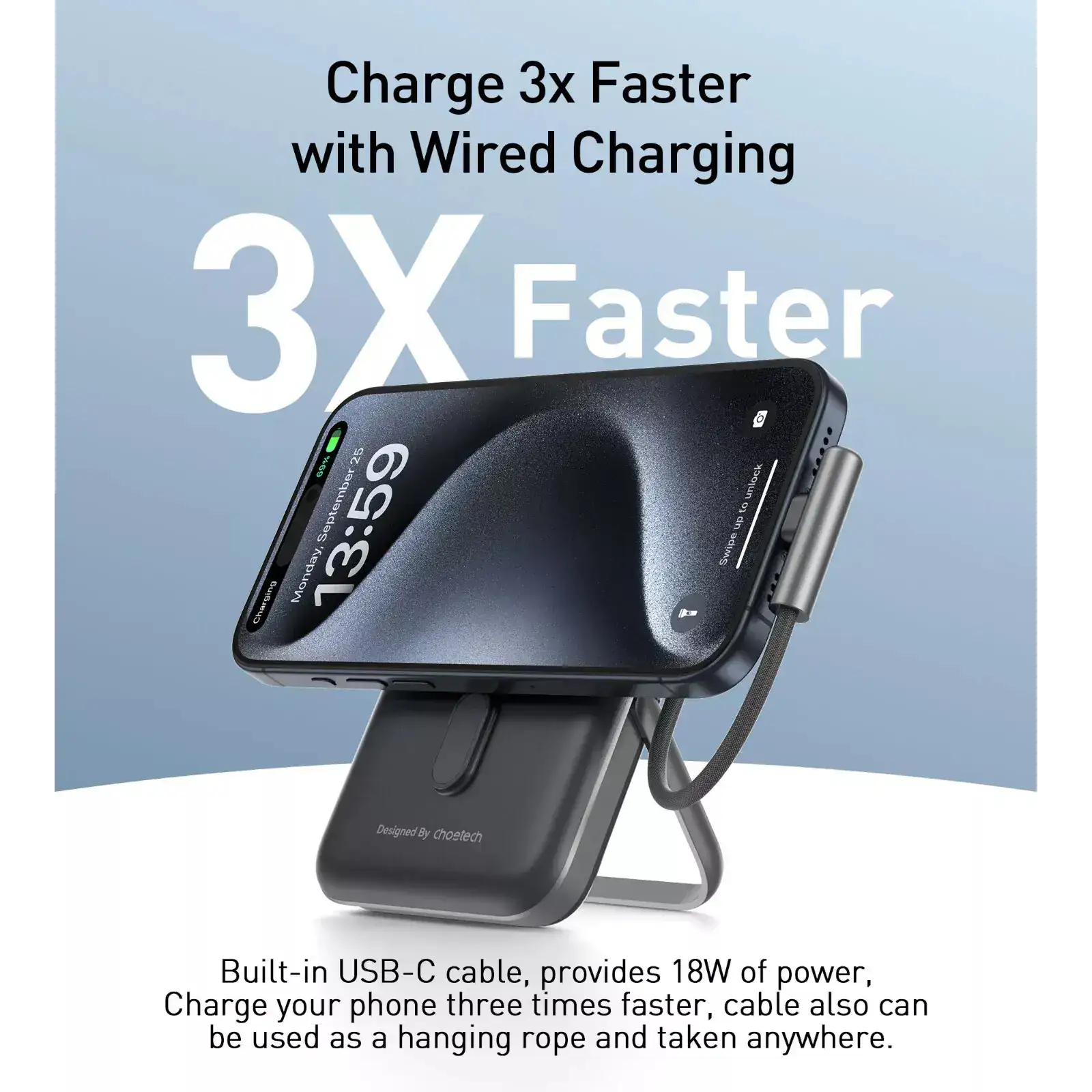 Зовнішній акумулятор Choetech Magnetic Wireless (B735-CCBK) UA