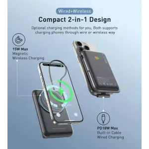 Зовнішній акумулятор Choetech Magnetic Wireless (B735-CCBK) UA