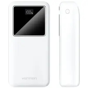 Зовнішній акумулятор Vention 30000mAh 22.5W, PD,QC3.0, Micro-USB,USB-C,2xUSB-A,LED Display White (FHMW0) UA