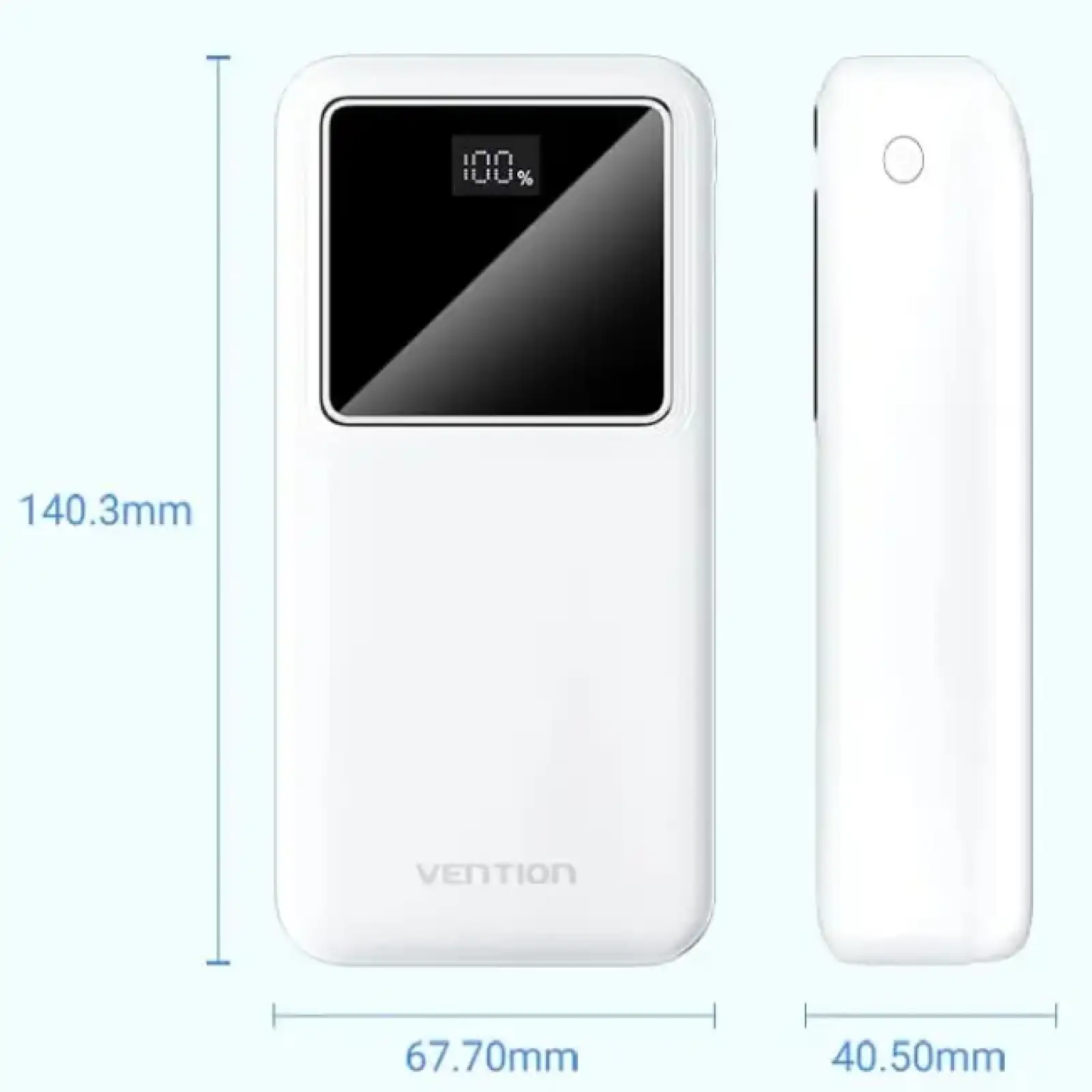 Зовнішній акумулятор Vention 30000mAh 22.5W, PD,QC3.0, Micro-USB,USB-C,2xUSB-A,LED Display White (FHMW0) UA