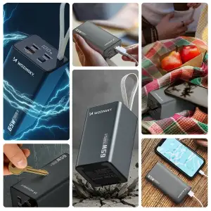 Зовнішній акумулятор Wozinsky 30000mAh K65+ 65W PD,QC USB-A,2xUSB-C Gray (5907769364457) UA