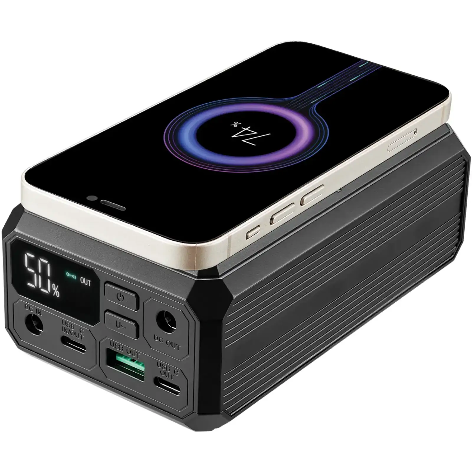 Зовнішній акумулятор Sandberg 27000mAh Laptop DC12–24v 84W,100W PD, QC3.0, USB-A, 2xDC, 2xUSB-C, QI-10W, PowerThru (421-13) UA