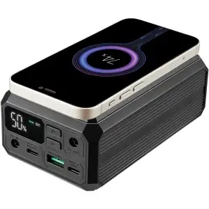 Зовнішній акумулятор Sandberg 27000mAh Laptop DC12–24v 84W,100W PD, QC3.0, USB-A, 2xDC, 2xUSB-C, QI-10W, PowerThru (421-13) UA