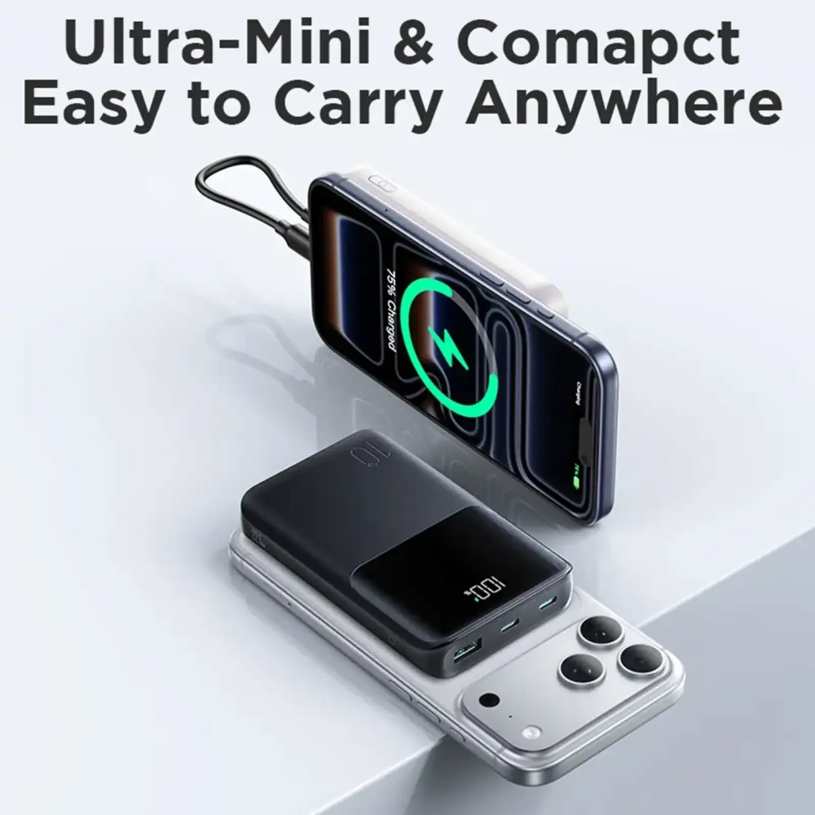 Зовнішній акумулятор Joyroom 10000mAh 22,5W PD,QC3.0, 2xUSB-A, USB-C In/Out, Micro USB in, Black (JR-QP191) UA