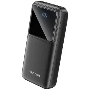 Зовнішній акумулятор Vention 20000mAh 22.5W 3A,PD,QC 3.0, Micro-USB,USB-C,2xUSB-A, LED Display Black (FHLB0) UA