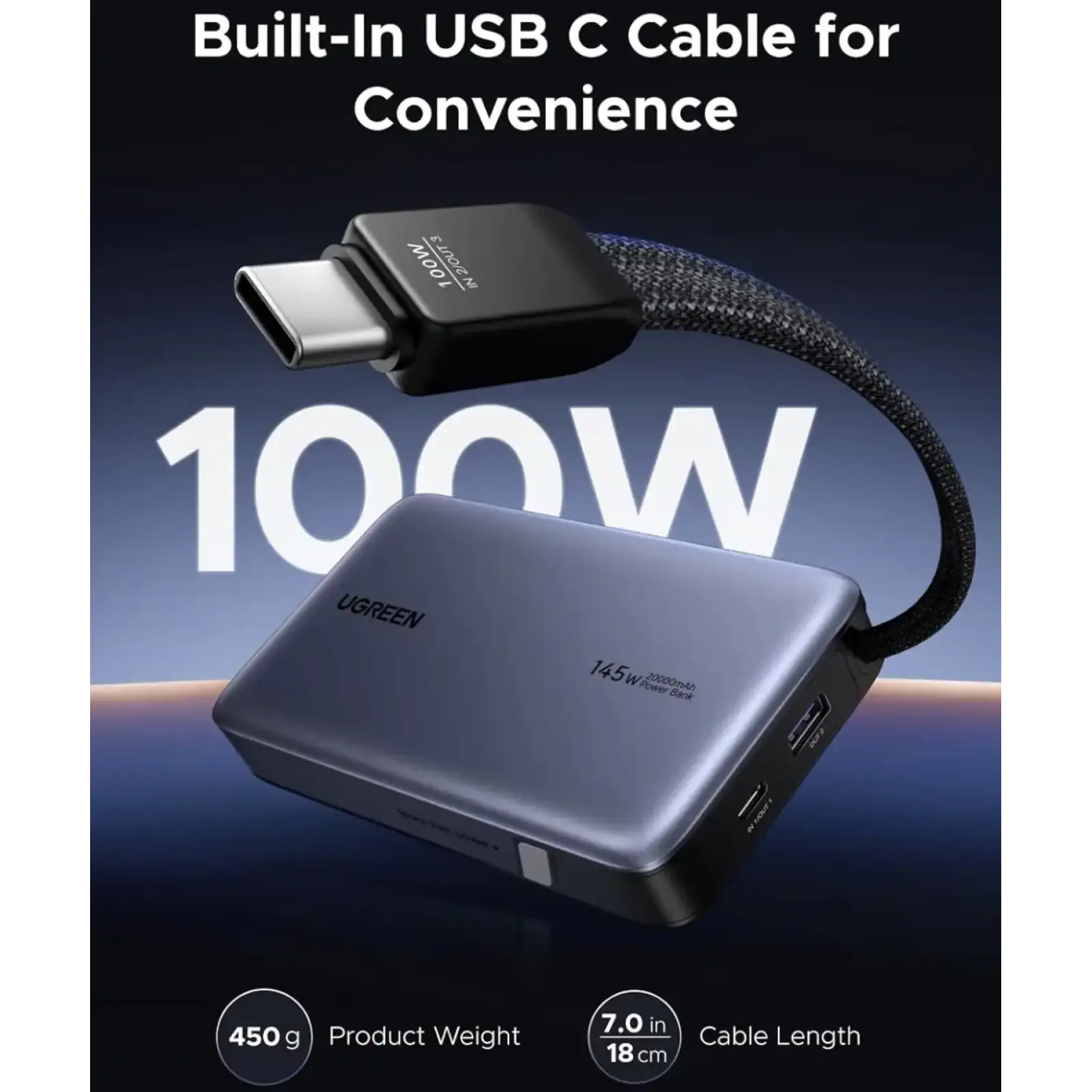 Зовнішній акумулятор Ugreen (55992B) UA