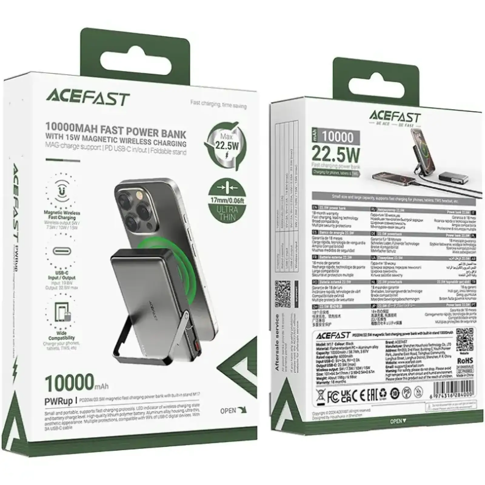 Зовнішній акумулятор Acefast Magnetic Wireless (6974316284000) UA