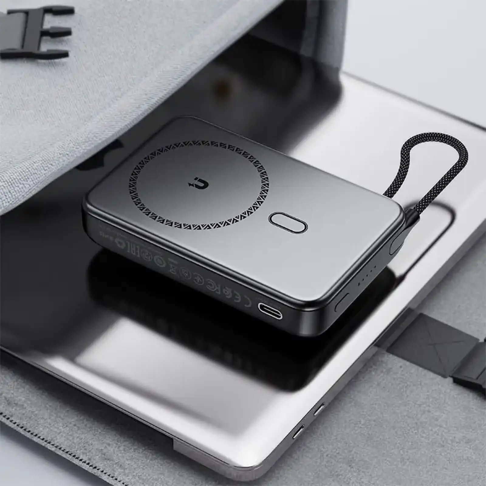 Зовнішній акумулятор Acefast Magnetic Wireless 10000mAh 22.5W PD,QC 3.0 USB-C In/Out, QI 15W M24 Metal Gray (6974316284871) UA