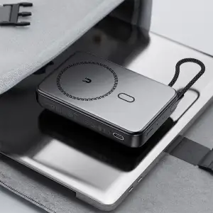 Зовнішній акумулятор Acefast Magnetic Wireless 10000mAh 22.5W PD,QC 3.0 USB-C In/Out, QI 15W M24 Metal Gray (6974316284871) UA