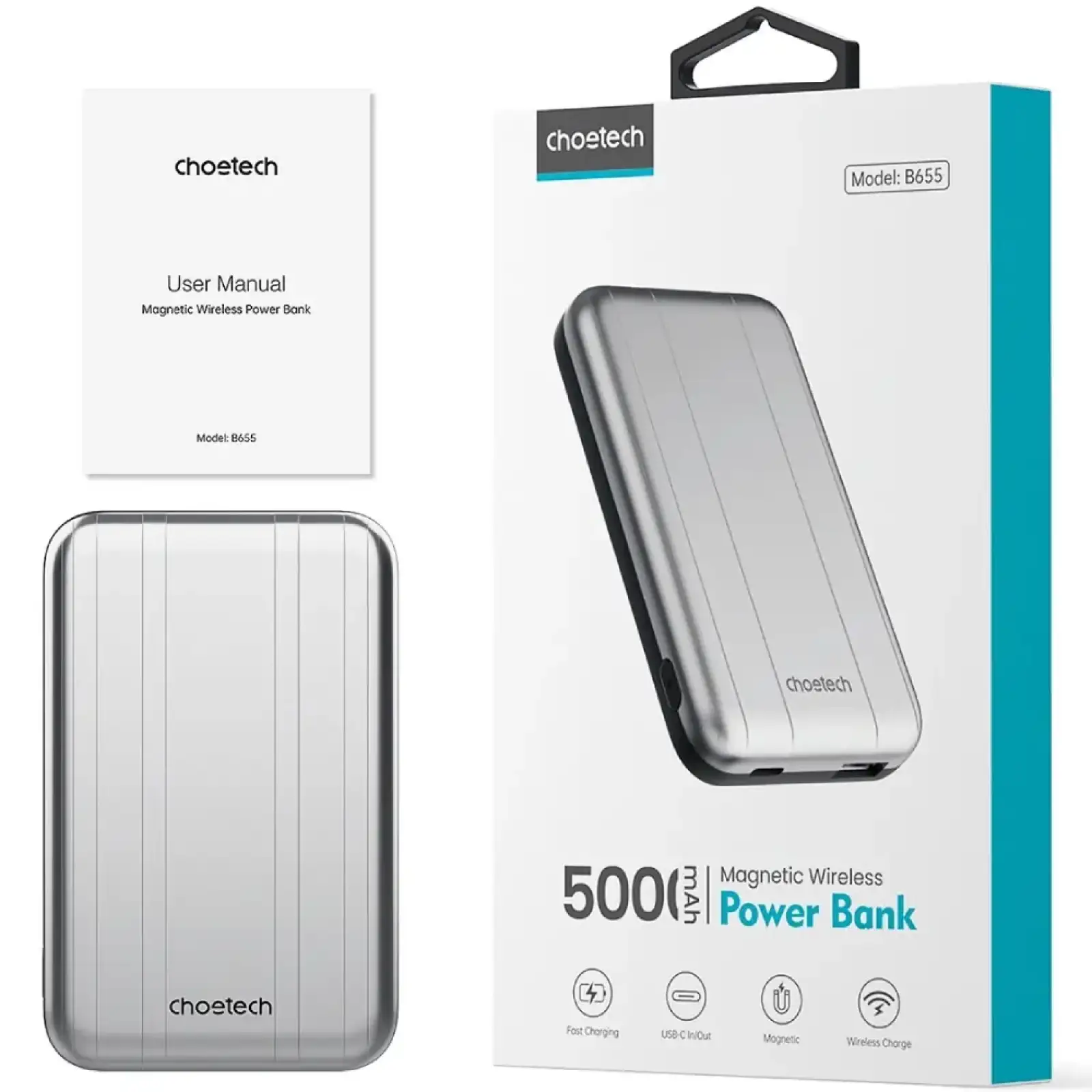 Зовнішній акумулятор Choetech Magnetic (6932112104779) UA