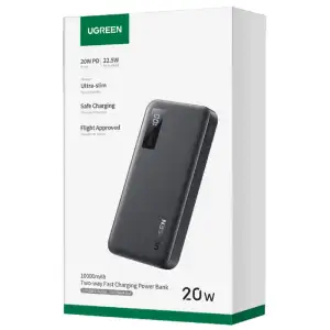 Зовнішній акумулятор Ugreen 10000mAh 20W PD,QC3.0 USB-A+USB-C Black (PB311) (25742) UA