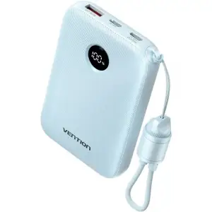 Зовнішній акумулятор Vention 10000mAh 22,5W Fast Charging, USB-A, 2xUSB-C Blue (FKAL0-C) UA