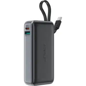 Зовнішній акумулятор Acefast 10000mAh 30W PD USB-A,USB-C In/Out, with built-in USB-C cable M7 Black (6974316283379) UA