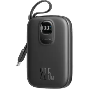 Зовнішній акумулятор Joyroom 10000mAh 22,5W PD,QC, USB-A, USB-C In/Out with built-in USB-C cable Black (JR-PBF17) UA