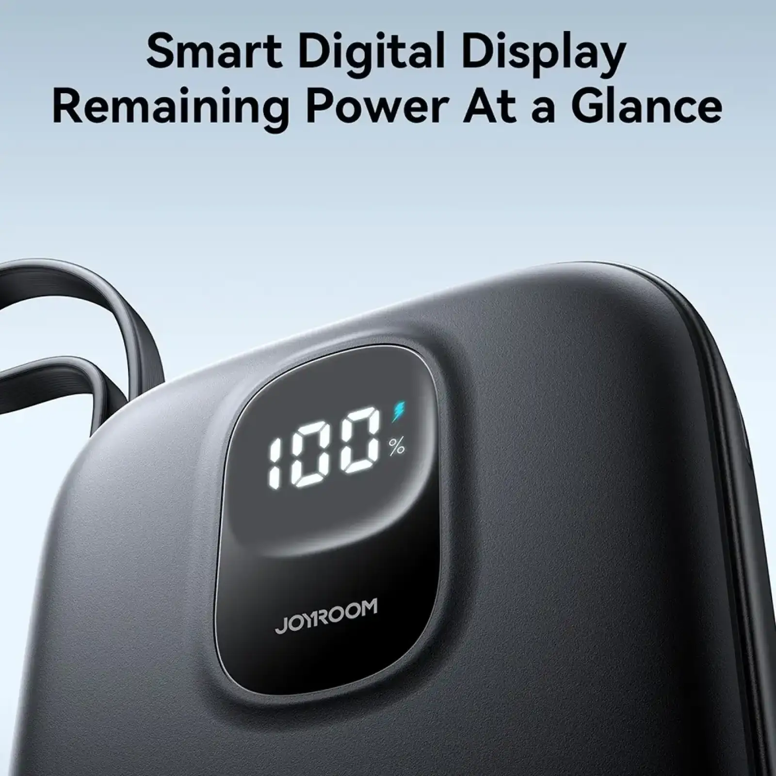 Зовнішній акумулятор Joyroom 10000mAh 22,5W PD,QC, USB-A, USB-C In/Out with built-in USB-C cable Black (JR-PBF17) UA