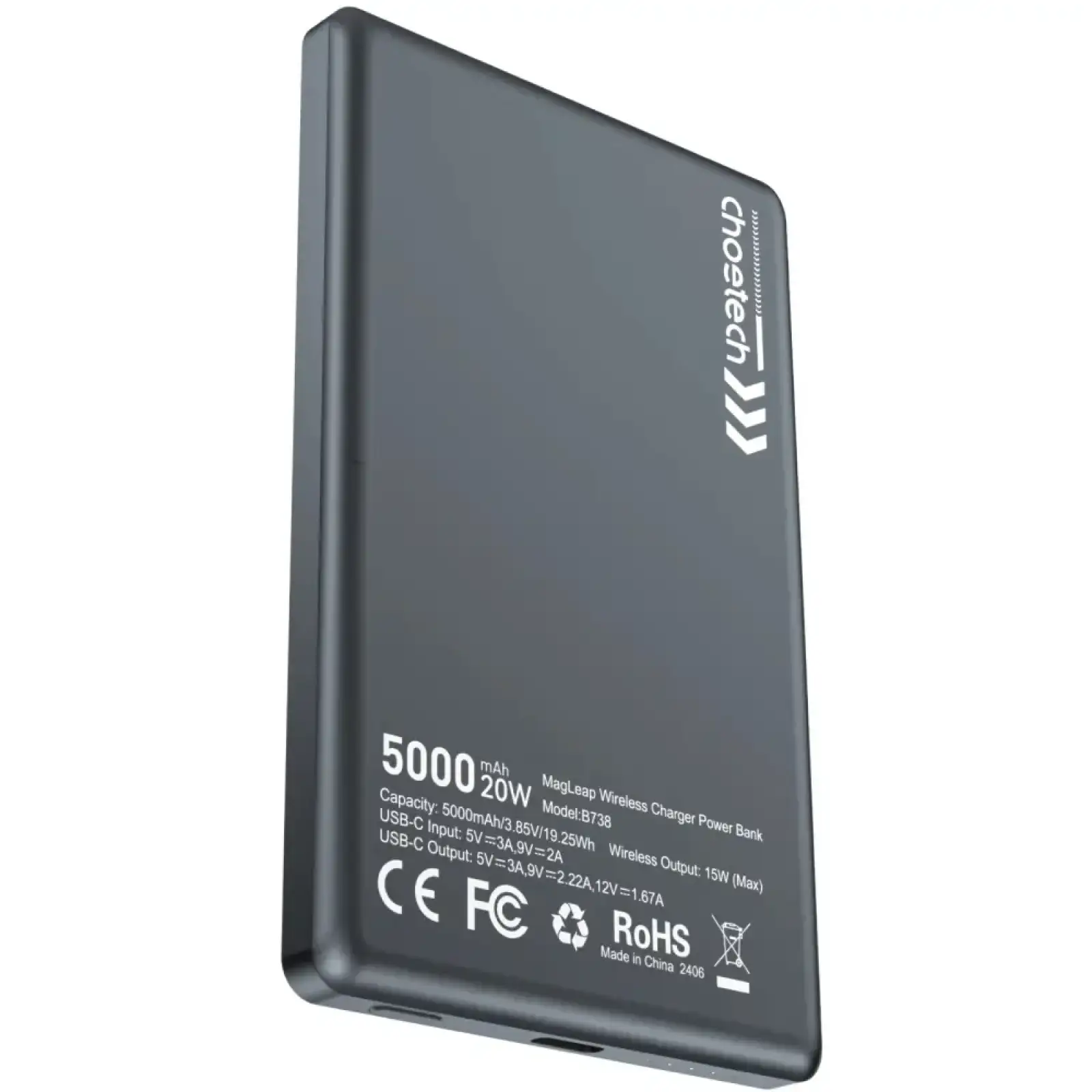Внешний аккумулятор Choetech Magnetic Wireless (B738-CCBK) UA