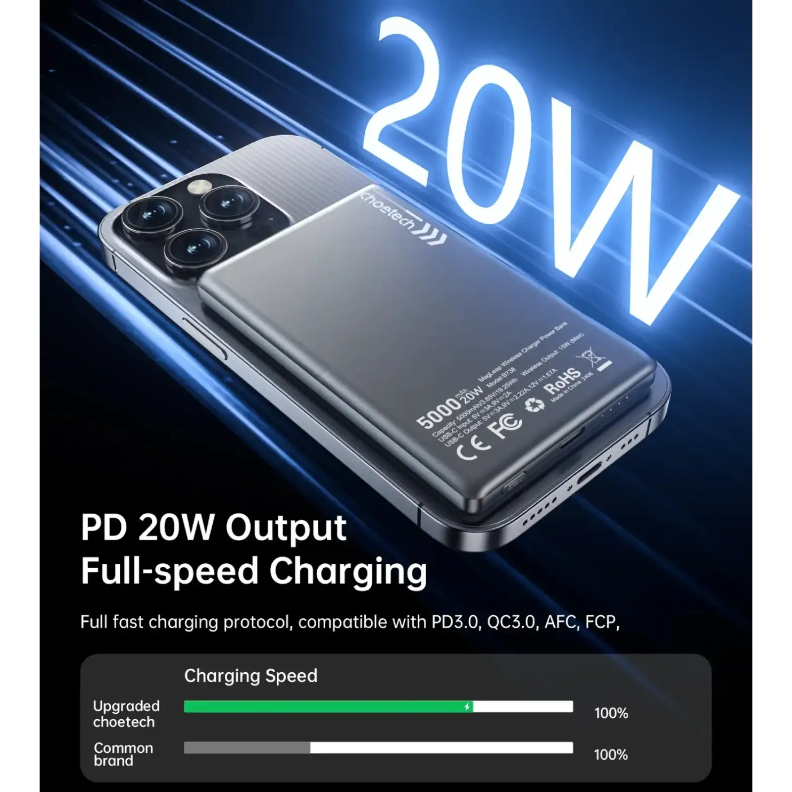 Внешний аккумулятор Choetech Magnetic Wireless (B738-CCBK) UA