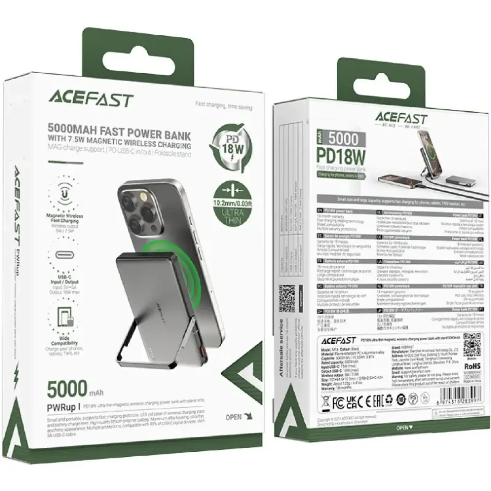 Зовнішній акумулятор Acefast Magnetic Wireless (6974316283997) UA