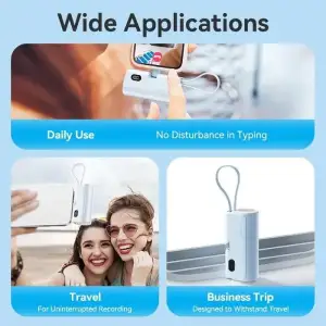 Внешний аккумулятор Vention 4800mAh 22,5W PD, USB-C In/Out, LED display, with built-in USB-C cable Blue (FHRL0) UA