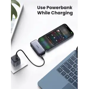 Зовнішній акумулятор Ugreen 5000mAh 22,5W USB-C In/Out, with build-in Type-C connector (PB503) сірий (35338) UA