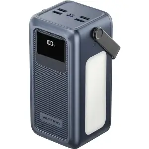 Зовнішній акумулятор Vention 50000mAh 22,5W PD,QC, 4xUSB-A/Micro-B/USB-C/ with Built-in cables Gray (FKWH0) UA