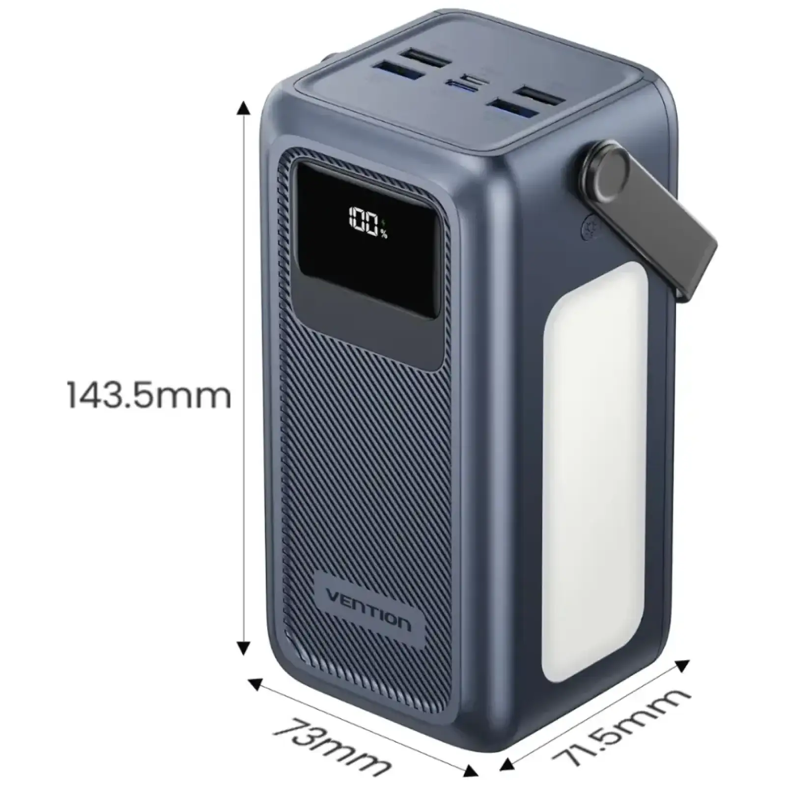 Зовнішній акумулятор Vention 50000mAh 22,5W PD,QC, 4xUSB-A/Micro-B/USB-C/ with Built-in cables Gray (FKWH0) UA