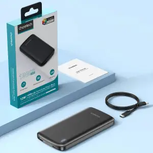 Зовнішній акумулятор Choetech 10000mAh 12W USB-A,USB-C чорна (B850-ACBK) UA