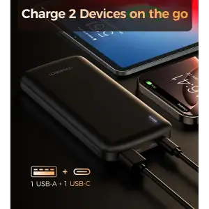 Зовнішній акумулятор Choetech 10000mAh 12W USB-A,USB-C чорна (B850-ACBK) UA
