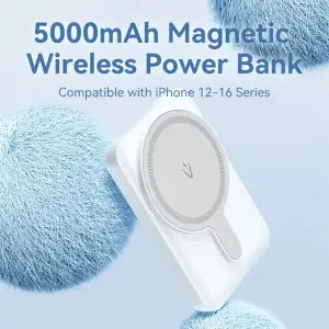 Зовнішній акумулятор Vention Magnetic Wireless 5000mAh 20W 3A, PD USB-C In/Out ,Light Indicator, White (FHSW0) UA