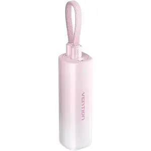 Зовнішній акумулятор Vention 5000mAh 20W PD, USB-C In/Out, Lightning In/Out, with cable, Gradient Red (FHWR0) UA
