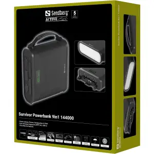 Зовнішній акумулятор Sandberg 144000mAh Survivor 460.8 Вт/год, DC12-24В, 2xUSB-C, 2xUSB-A, 2xCar Lighter, MTTP (421-37) UA
