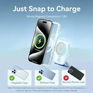 Внешний аккумулятор Vention Magnetic Wireless 5000mAh 20W PD, USB-C In/Out QI-15W Blue (FHSL0) UA