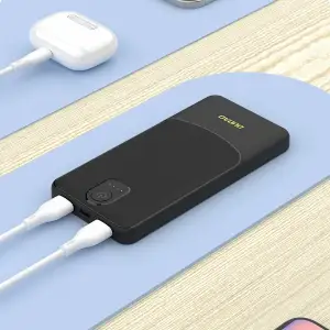 Зовнішній акумулятор Dudao 10000mAh K10 12W 2xUSB-A,USB-C (IN) Black (6977196682164) UA
