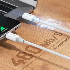 Кабель USB 2.0 Type-C M-M, 1 м, 60W Білий, ABS Cover US264 UGREEN (60518) UA