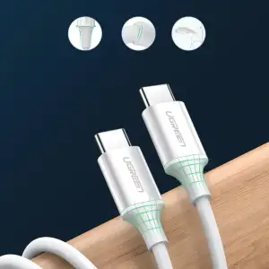 Кабель USB 2.0 Type-C M-M, 1 м, 60W Білий, ABS Cover US264 UGREEN (60518) UA