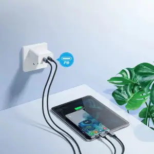 Кабель USB 2.0 Type-C M-M, 1,2 м, 60W обплетення, чорний Choetech (XCC-1014) UA