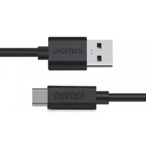 Кабель USB 2.0 AM-Type-C M, 3м, 18W PVC чорний Choetech (AC0004-BK) UA