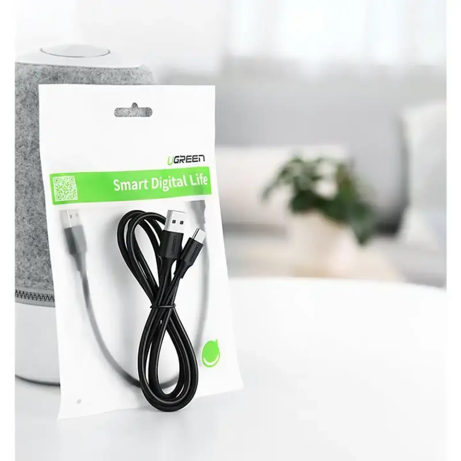 Кабель USB 2.0 AM-Type-C M, 2 м, 60W Nickel Plating Чорний, US287 UGREEN (60118) UA