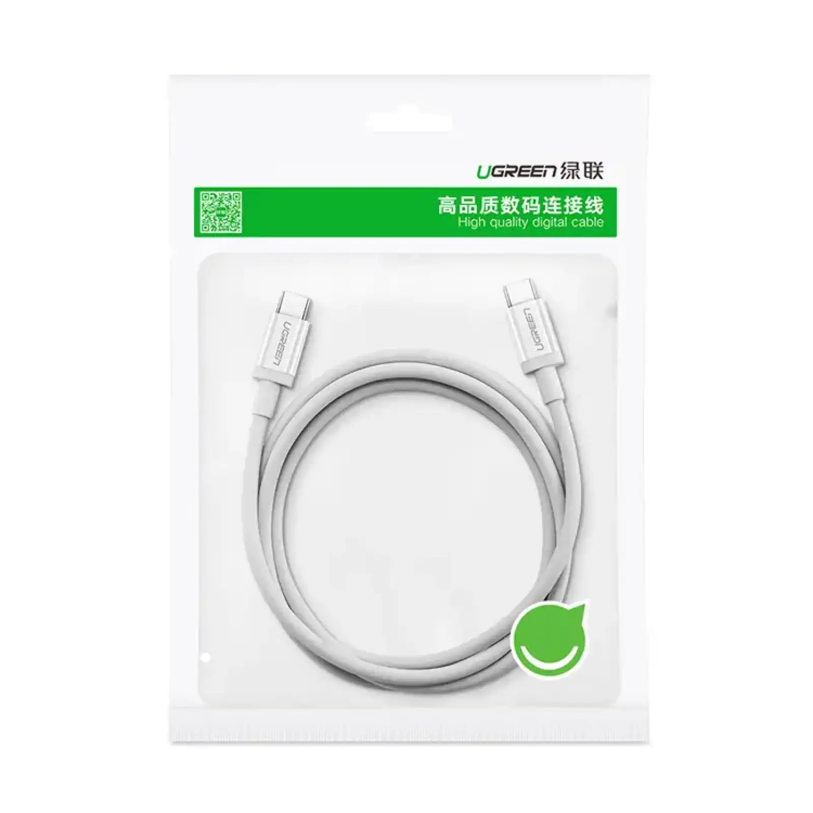 Кабель USB 2.0 Type-C M-M, 2 м, 60W Білий, ABS Cover US264 UGREEN (60520) UA