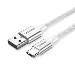 Кабель USB 2.0 AM-Type-C M, 2 м, 60W Nickel Plating Aluminum Braid Білий, US288 UGREEN (60133) UA