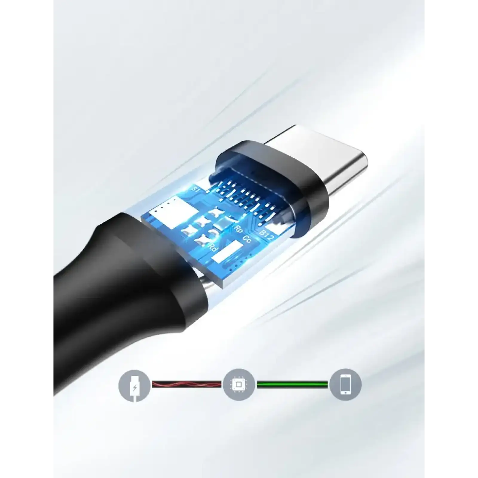 Кабель USB 2.0 AM-Type-C M, 3 м, 60W Nickel Plating Чорний, US287 UGREEN (60826) UA