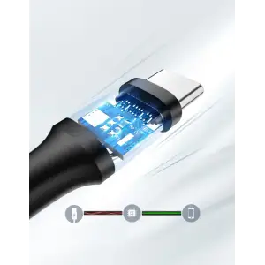 Кабель USB 2.0 AM-Type-C M, 3 м, 60W Nickel Plating Чорний, US287 UGREEN (60826) UA