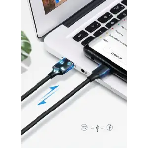 Кабель USB 2.0 AM-Type-C M, 1 м, 60W Nickel Plating Чорний, US287 UGREEN (60116) UA