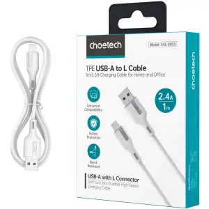 Кабель USB 2.0 AM-Lightning M, 1.0м, білий, Choetech (XAL-0003-WH-V2) UA